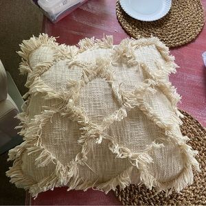 Boho textured decorative pillow